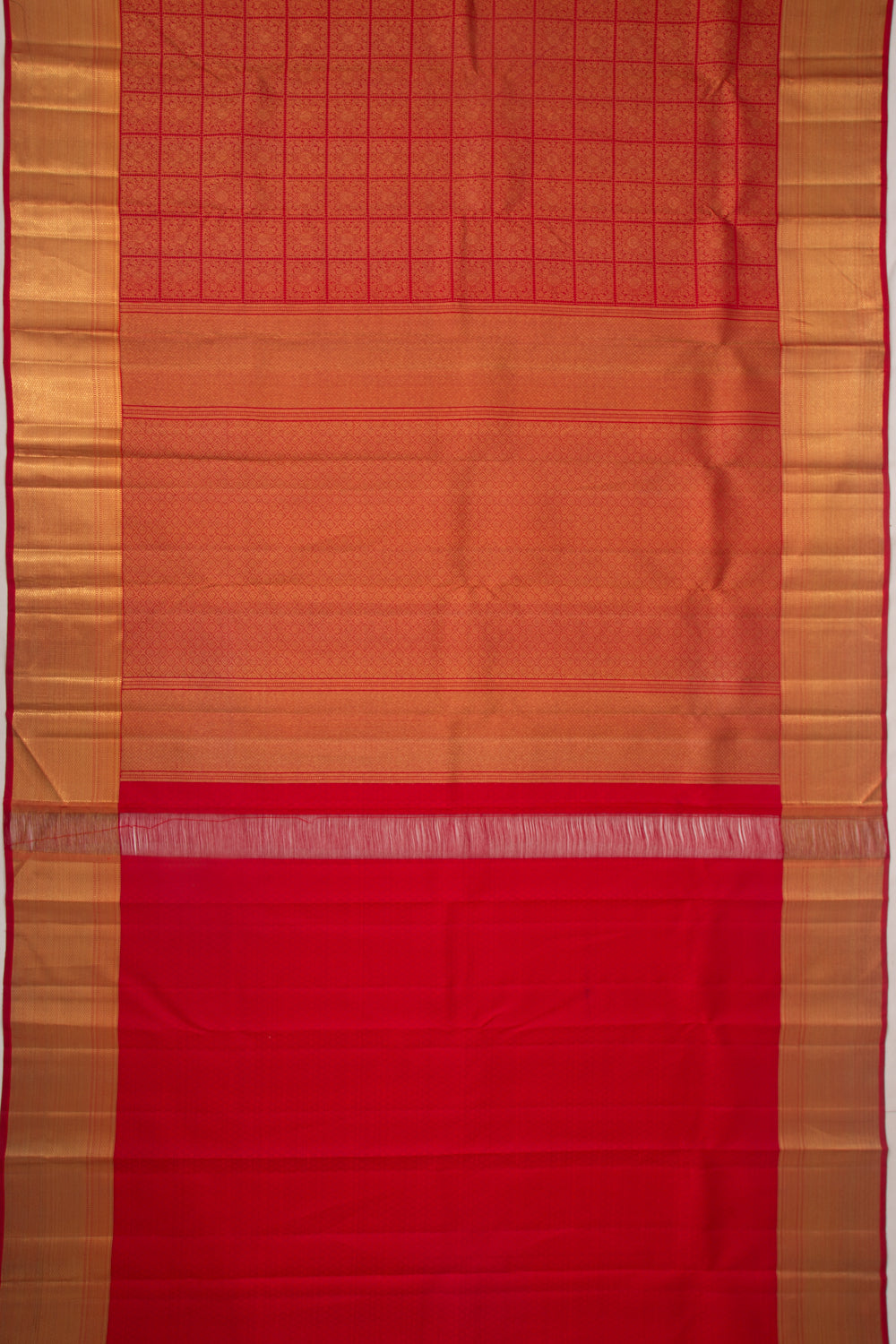 Kanchipuram Silk Brocade Red Saree