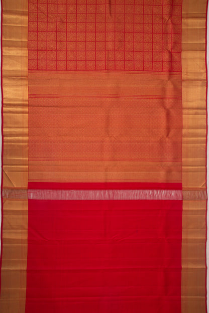 Kanchipuram Silk Brocade Red Saree