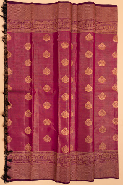 Kanchipuram Silk Tissue Butta Purple Saree