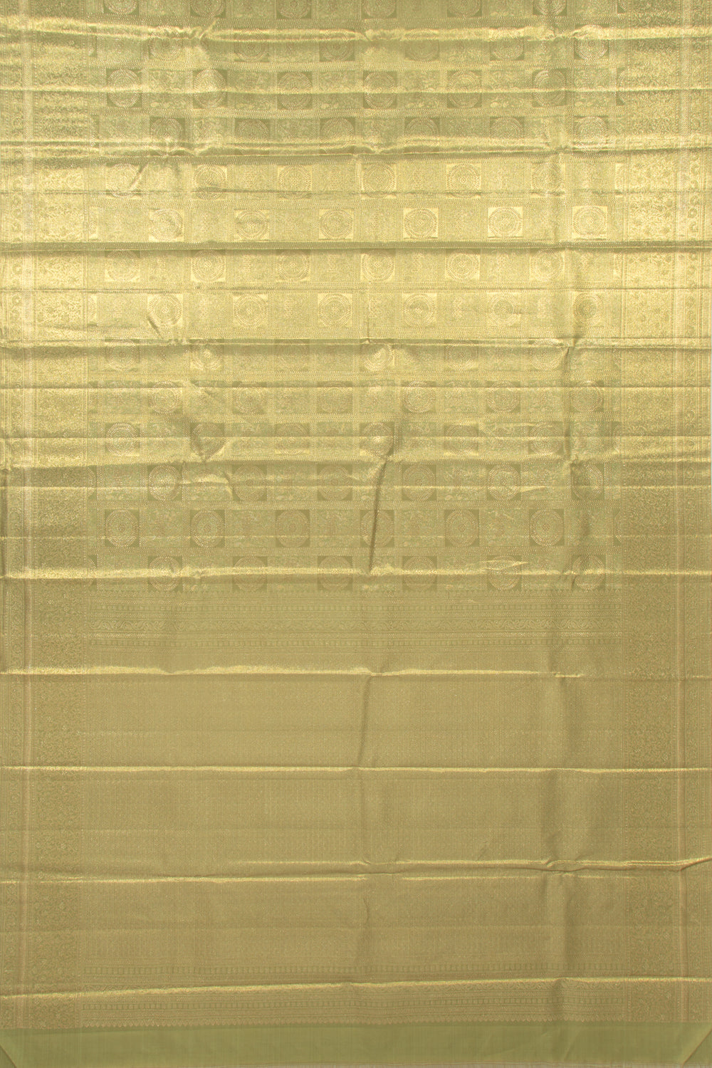 Kanchipuram Silk Tissue Checks And Butta Green Saree