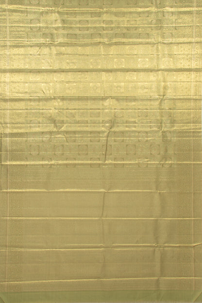 Kanchipuram Silk Tissue Checks And Butta Green Saree