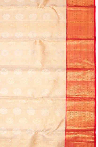 Kanchipuram Silk Tissue Butta Gold Saree