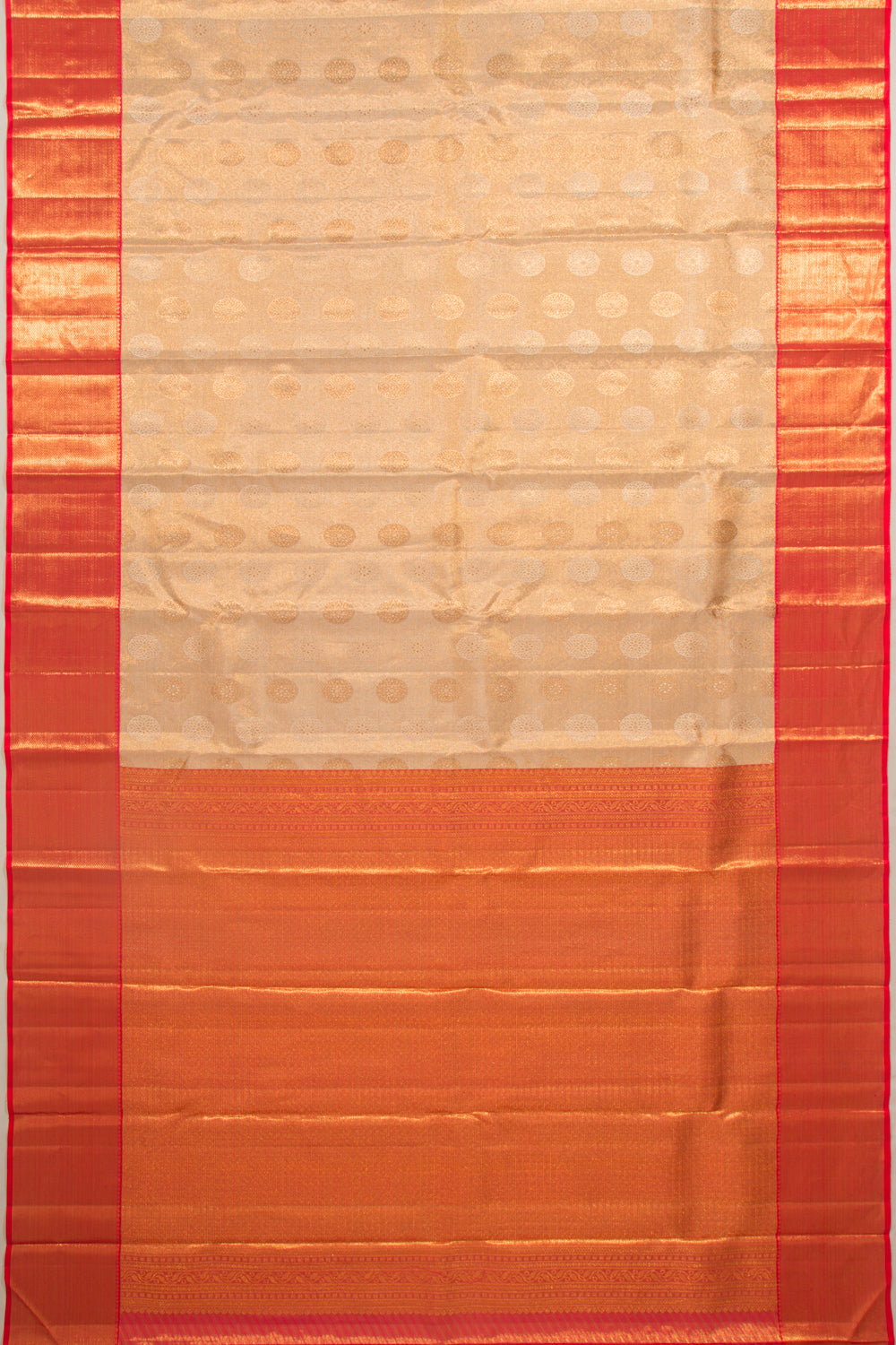 Kanchipuram Silk Tissue Butta Gold Saree