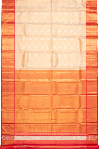 Kanchipuram Silk Tissue Butta Gold Saree