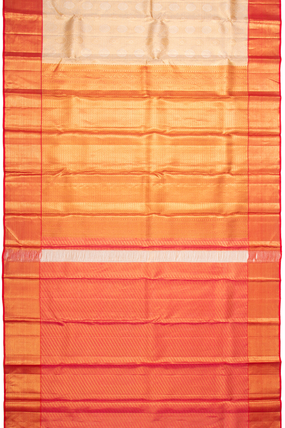 Kanchipuram Silk Tissue Butta Gold Saree