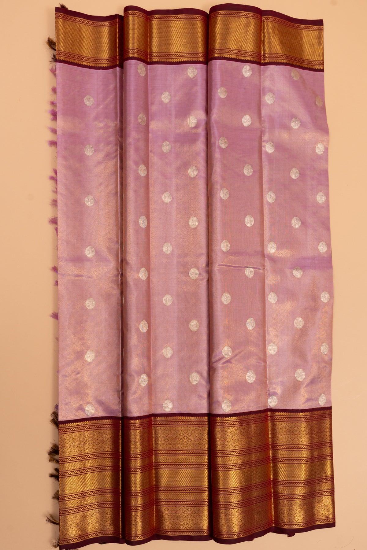 Kanchipuram Silk Tissue Butta Lavender Saree