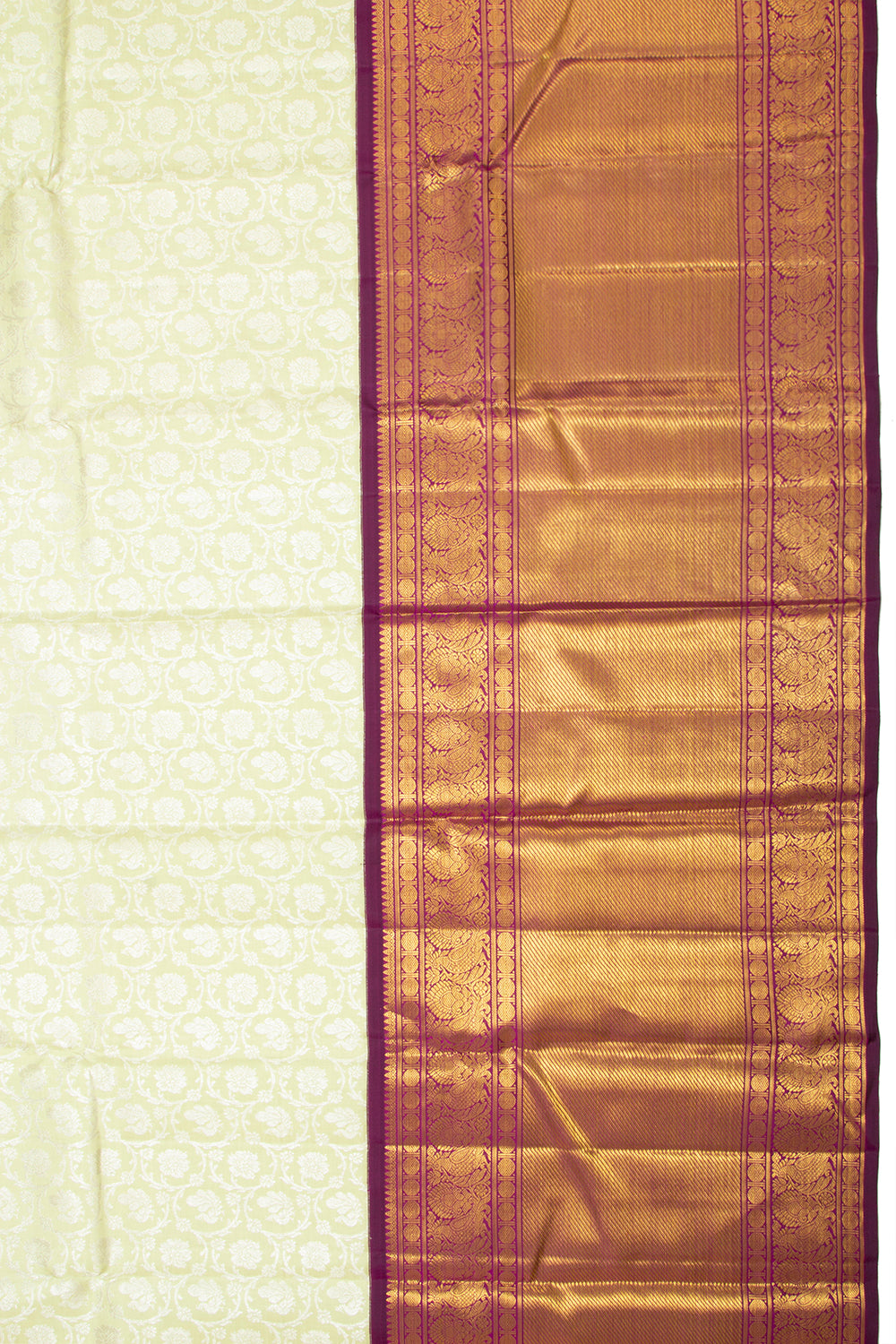 Kanchipuram Silk Jaal Pastel Green Saree