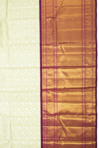 Kanchipuram Silk Jaal Pastel Green Saree