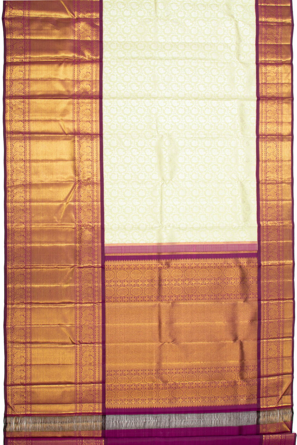 Kanchipuram Silk Jaal Pastel Green Saree