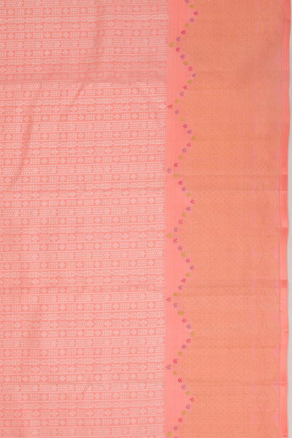 Kanchipuram Silk Brocade Peach Saree
