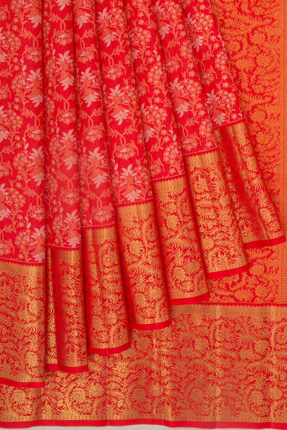 Kanchipuram Silk Brocade Red Saree
