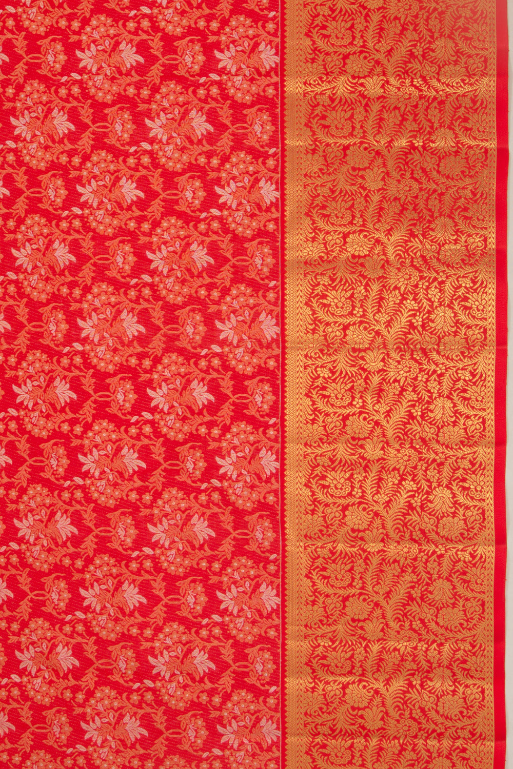 Kanchipuram Silk Brocade Red Saree