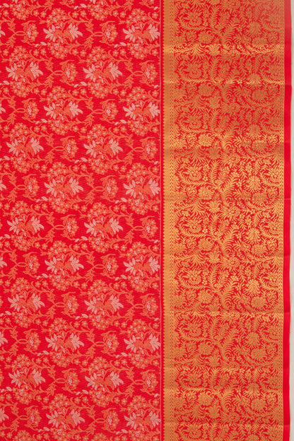 Kanchipuram Silk Brocade Red Saree