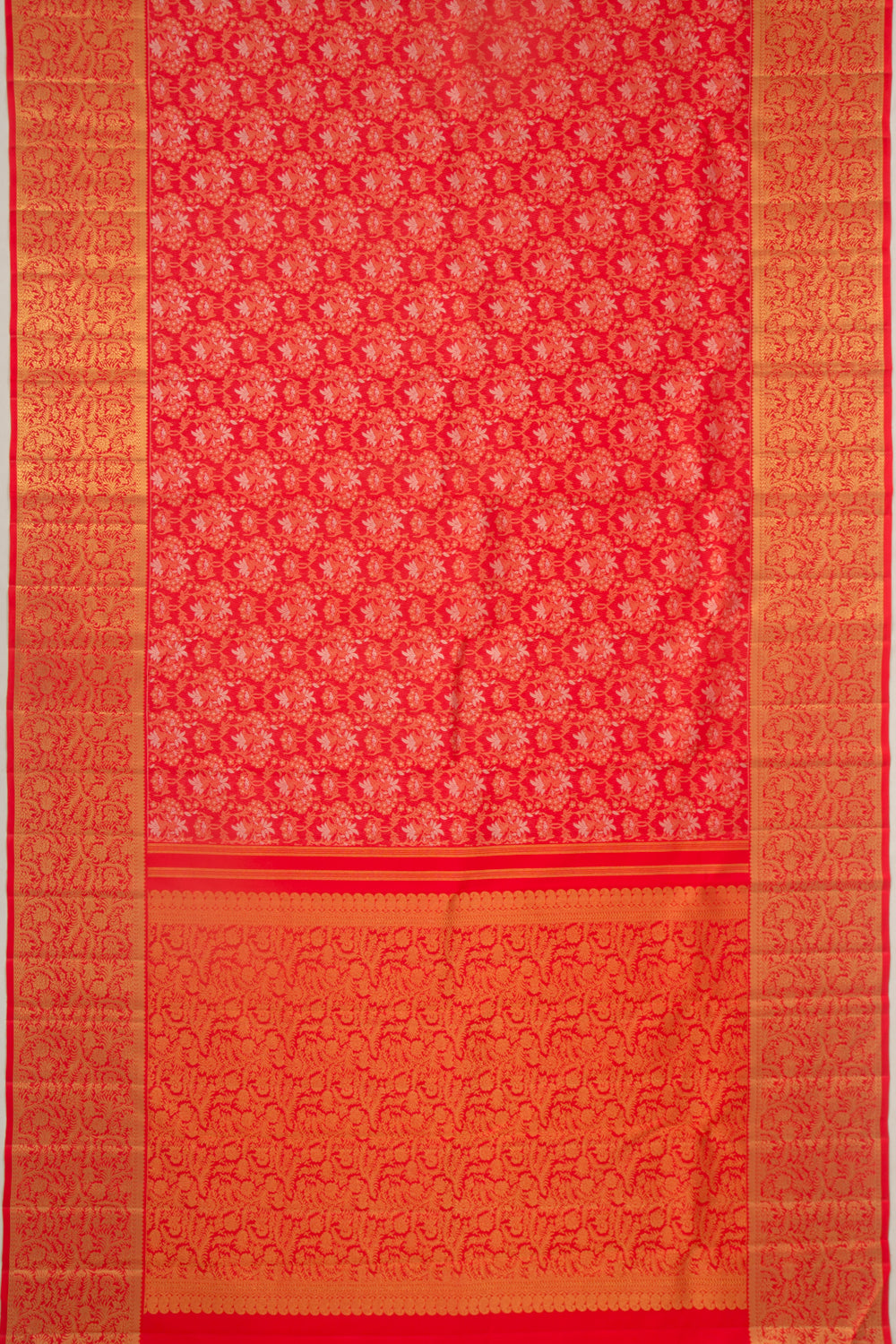 Kanchipuram Silk Brocade Red Saree