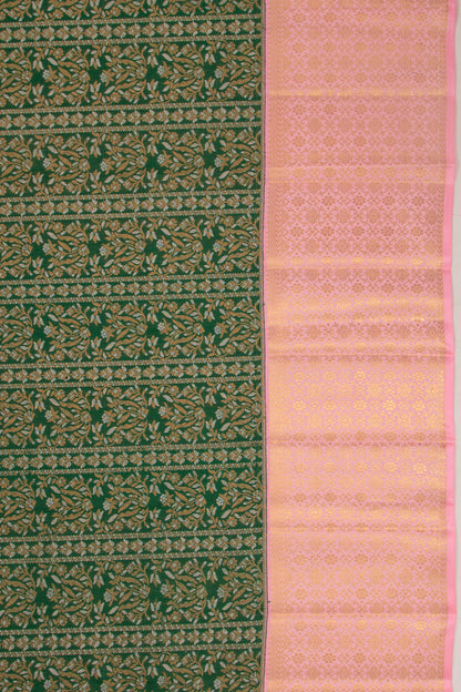 Kanchipuram Silk Brocade Green Saree