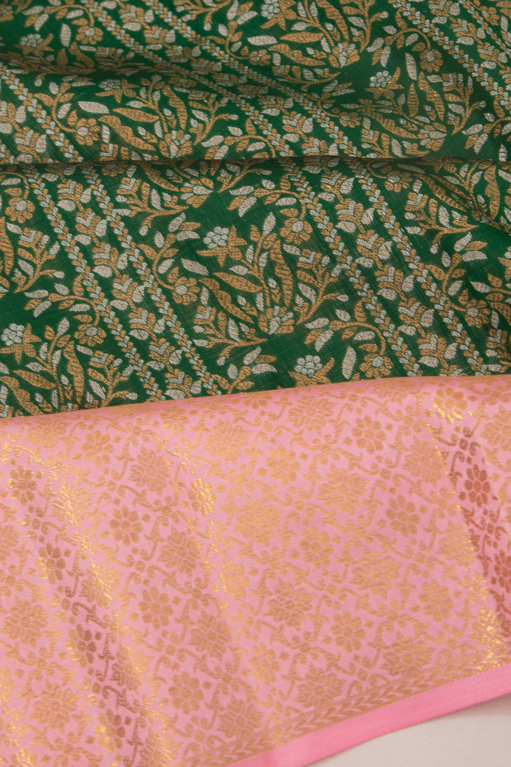 Kanchipuram Silk Brocade Green Saree