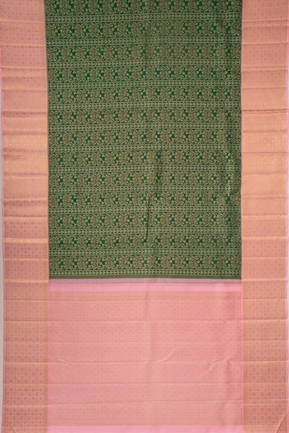 Kanchipuram Silk Brocade Green Saree
