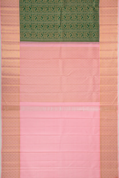 Kanchipuram Silk Brocade Green Saree