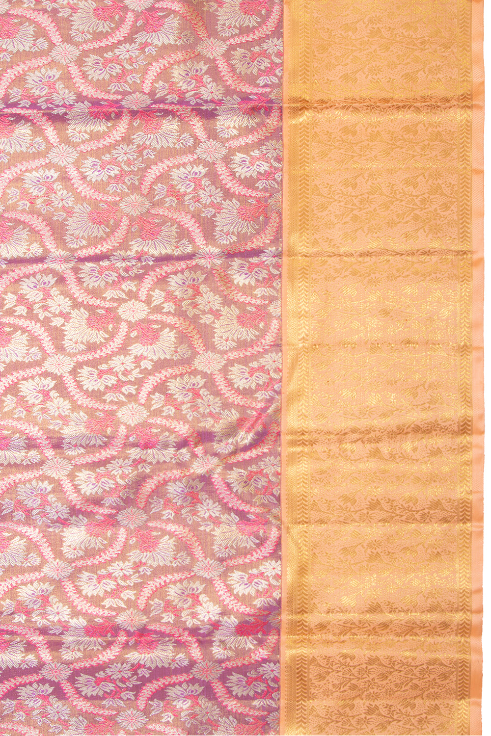 Kanchipuram Silk Tissue Brocade Purple Saree