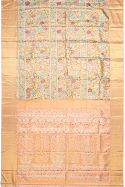Kanchipuram Silk Tissue Brocade Gold Saree - Not Allowed Online
