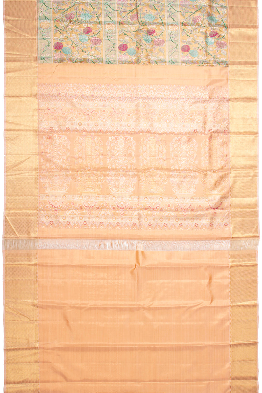 Kanchipuram Silk Tissue Brocade Gold Saree - Not Allowed Online