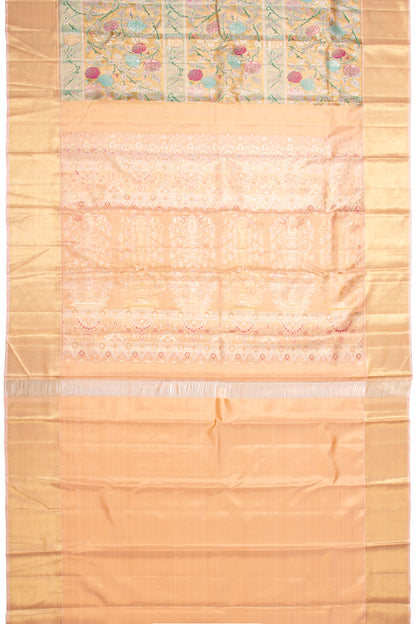 Kanchipuram Silk Tissue Brocade Gold Saree - Not Allowed Online