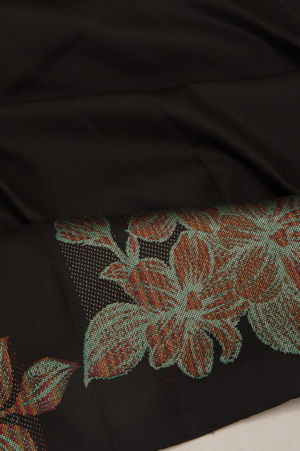 Kanchipuram Silk Plain Black Saree