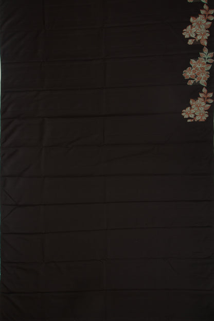 Kanchipuram Silk Plain Black Saree