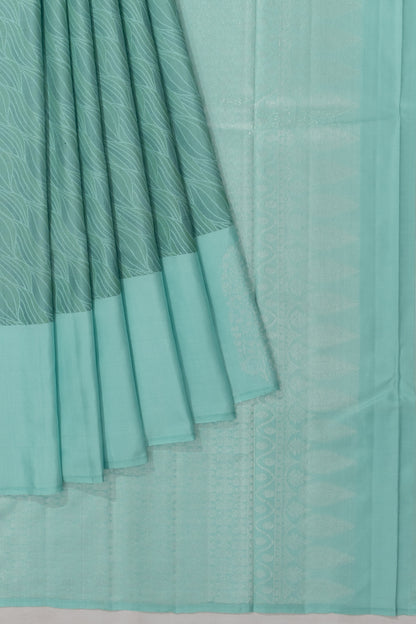 Kanchipuram Silk Geometrical Brocade Sage Green Saree With Gift Box And Rakhi