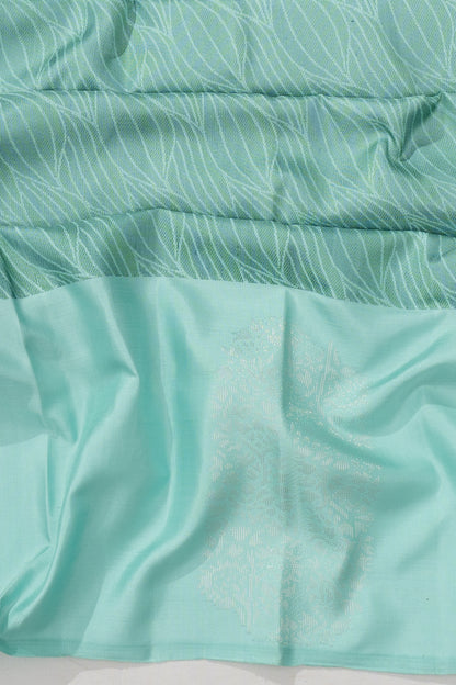 Kanchipuram Silk Geometrical Brocade Sage Green Saree With Gift Box And Rakhi