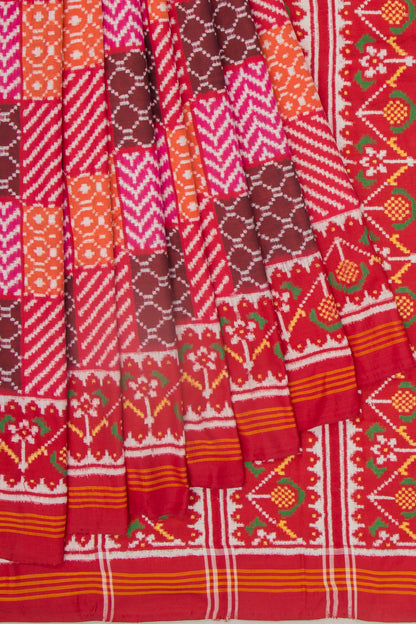 Patan Patola Silk Double Ikat Red Saree