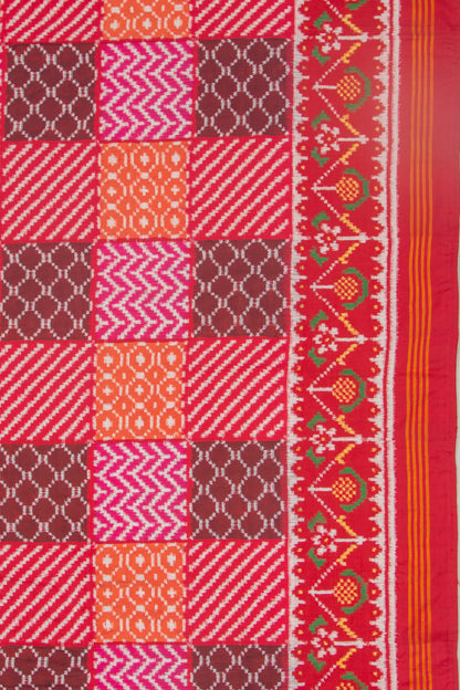 Patan Patola Silk Double Ikat Red Saree