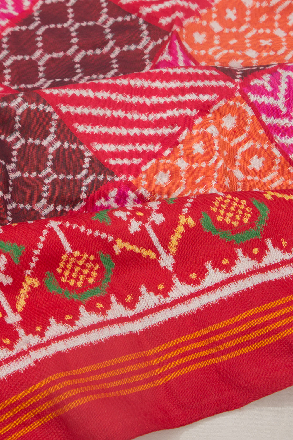 Patan Patola Silk Double Ikat Red Saree