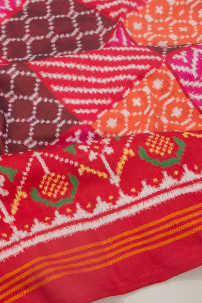 Patan Patola Silk Double Ikat Red Saree