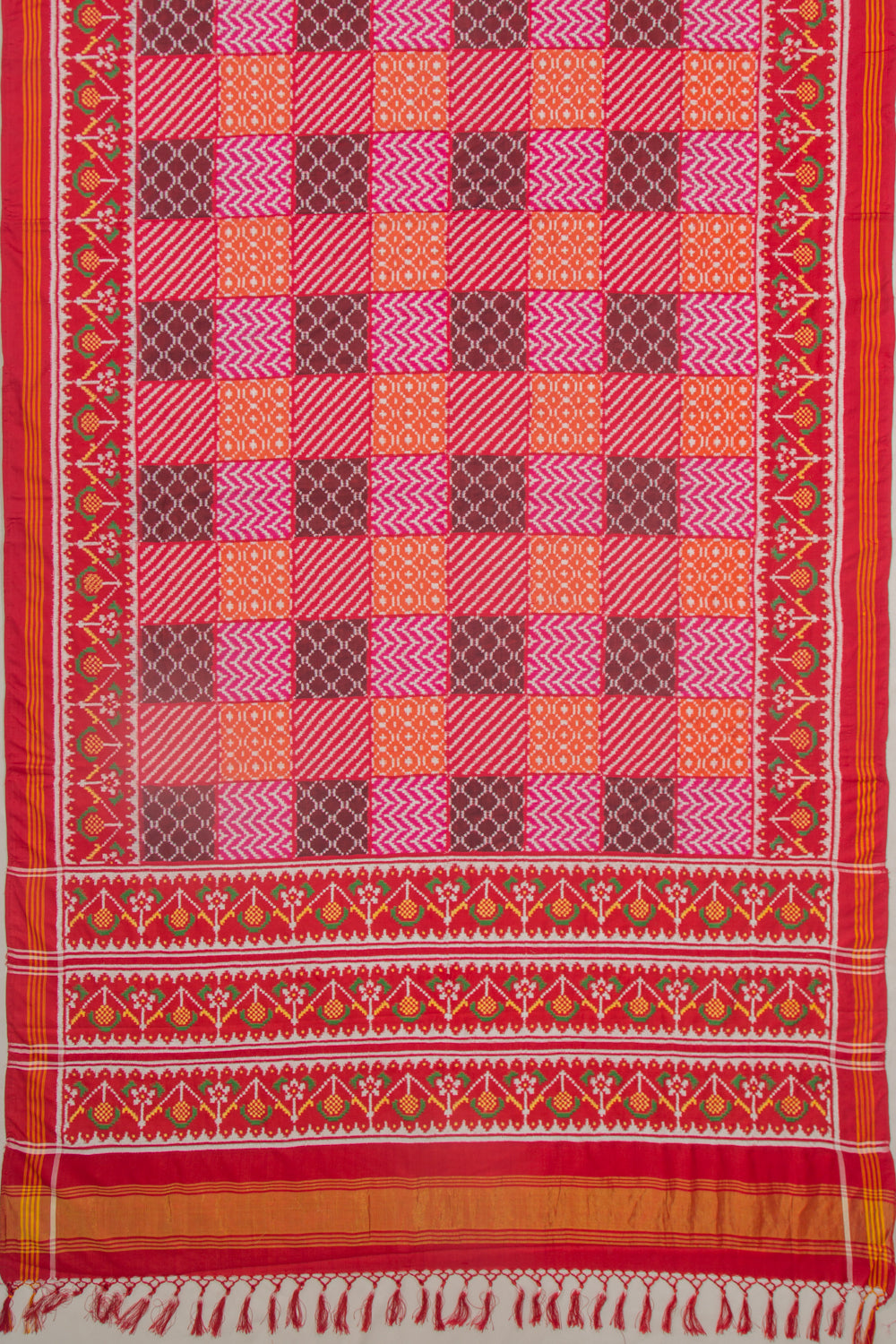 Patan Patola Silk Double Ikat Red Saree