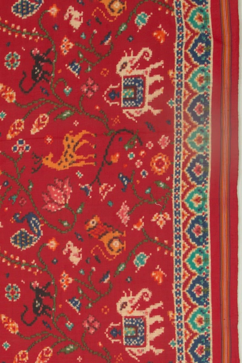 Patan Patola Silk Double Ikat Red Saree