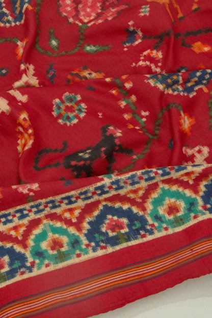 Patan Patola Silk Double Ikat Red Saree