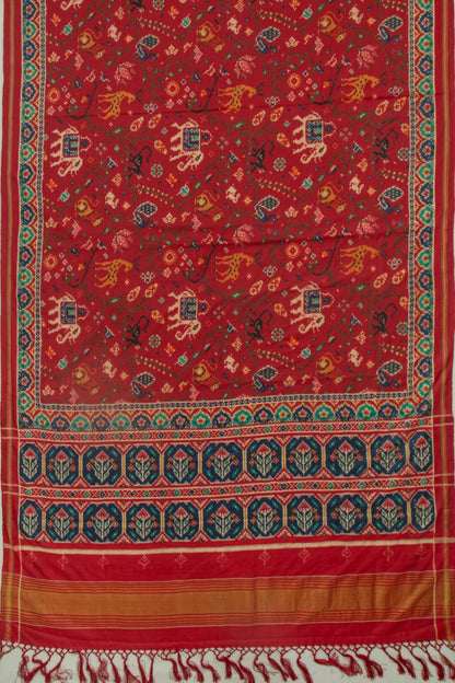 Patan Patola Silk Double Ikat Red Saree
