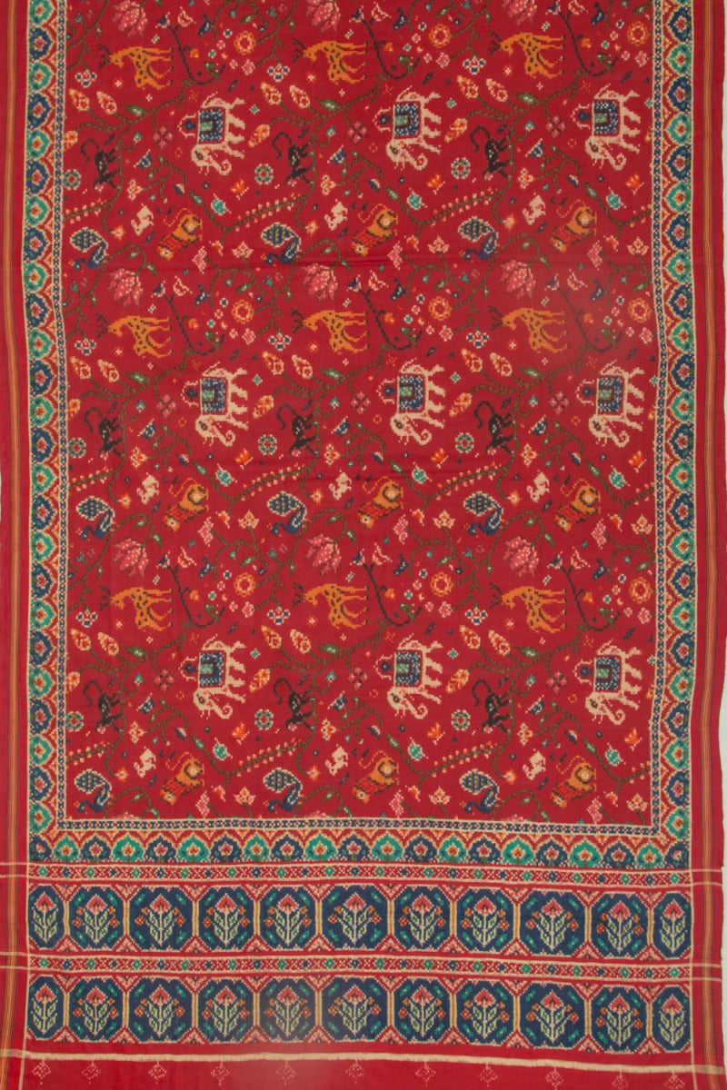 Patan Patola Silk Double Ikat Red Saree