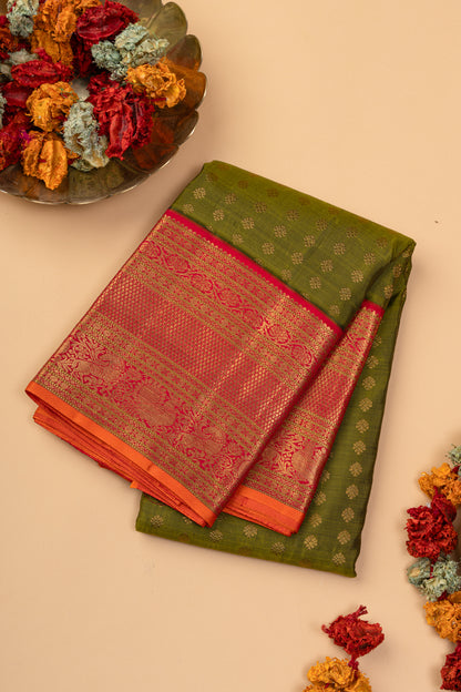 Kanchipuram Silk Brocade Green Saree