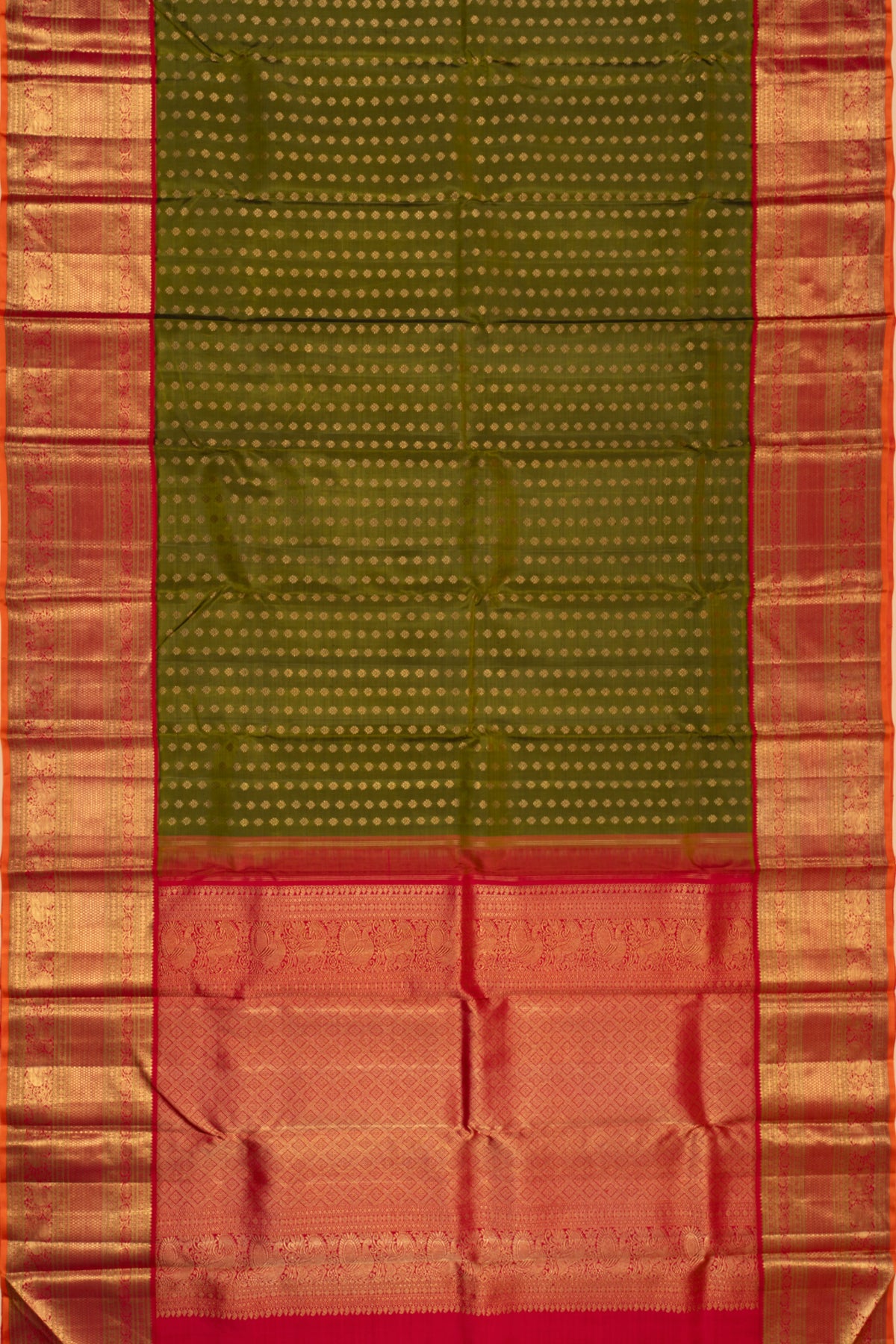 Kanchipuram Silk Brocade Green Saree