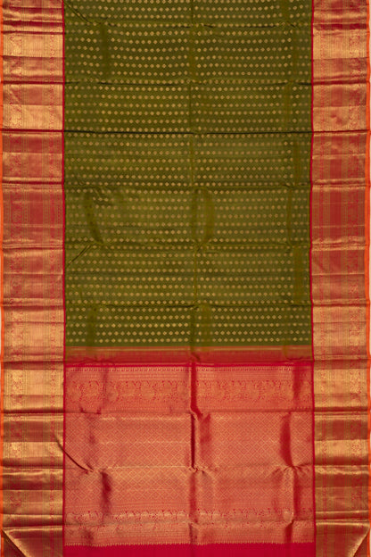 Kanchipuram Silk Brocade Green Saree