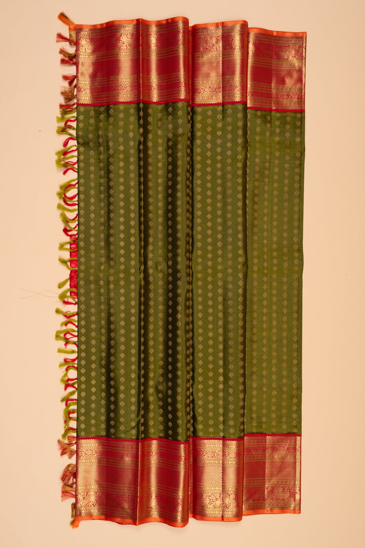 Kanchipuram Silk Brocade Green Saree