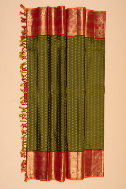 Kanchipuram Silk Brocade Green Saree