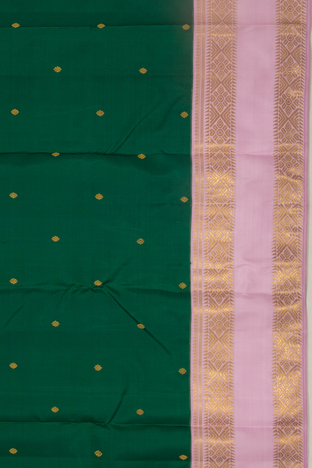 Kanchipuram Silk Butta Dark Green Saree