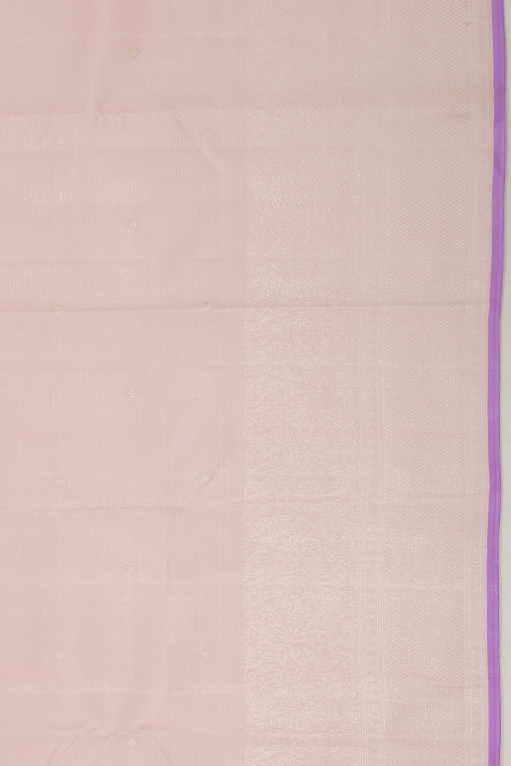 Kanchipuram Silk Horizontal Lines And Butta Baby Pink Saree