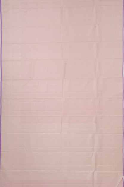 Kanchipuram Silk Horizontal Lines And Butta Baby Pink Saree