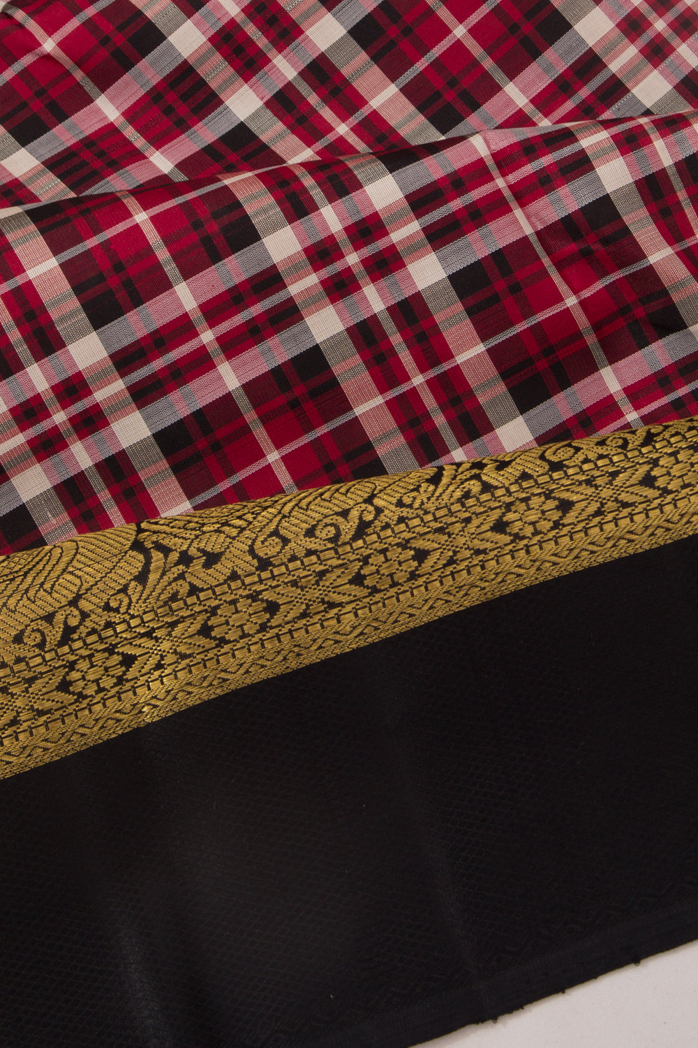 Kanchipuram Silk Checks Red Saree