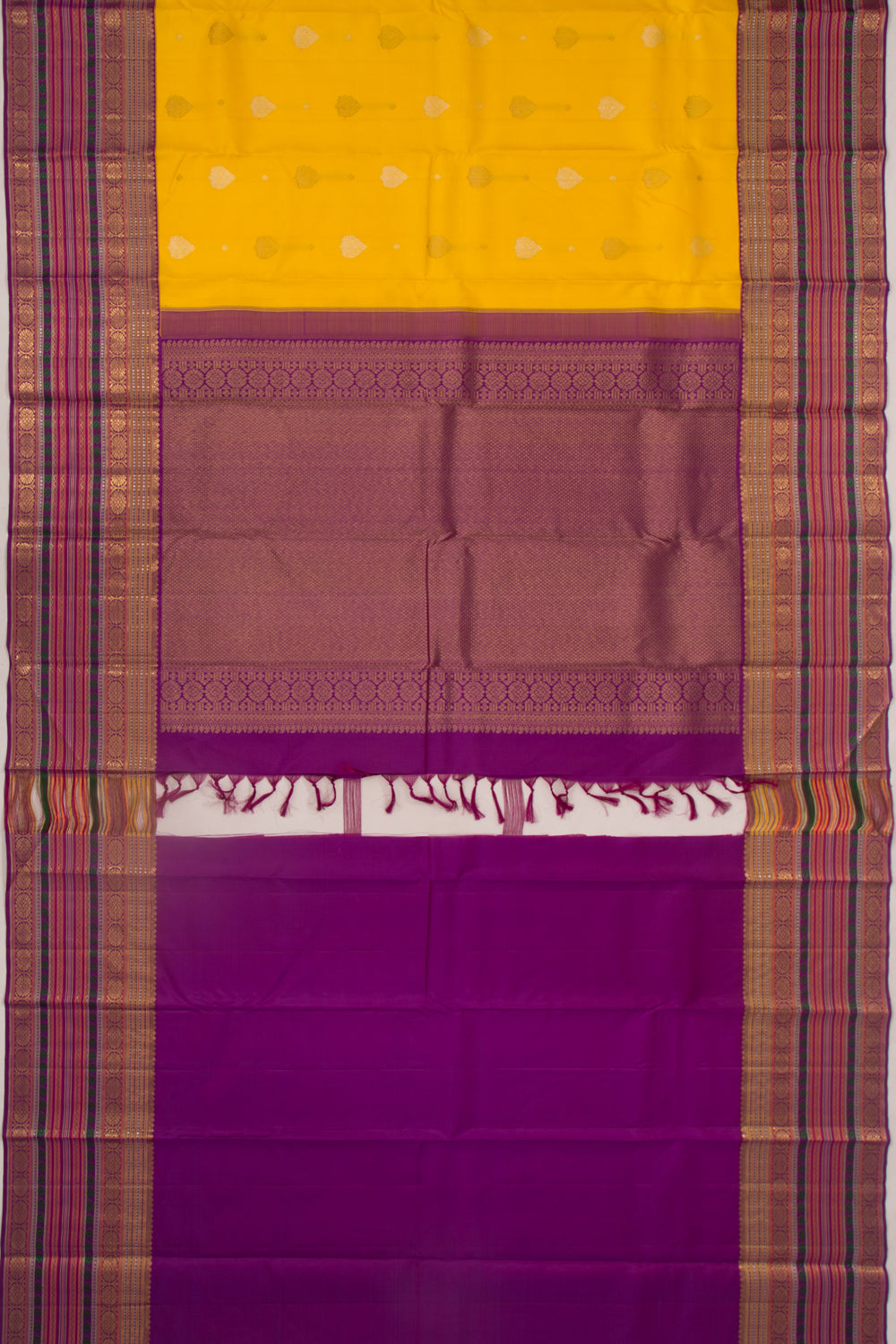 Kanchipuram Silk Butta Yellow Saree