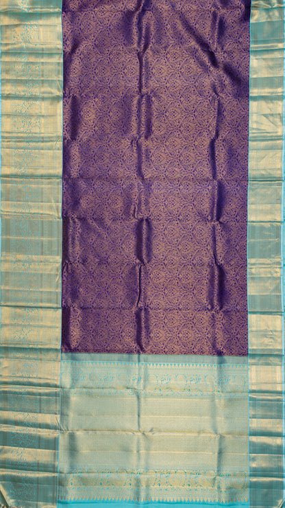 Kanchipuram Silk Brocade Royal Blue Saree
